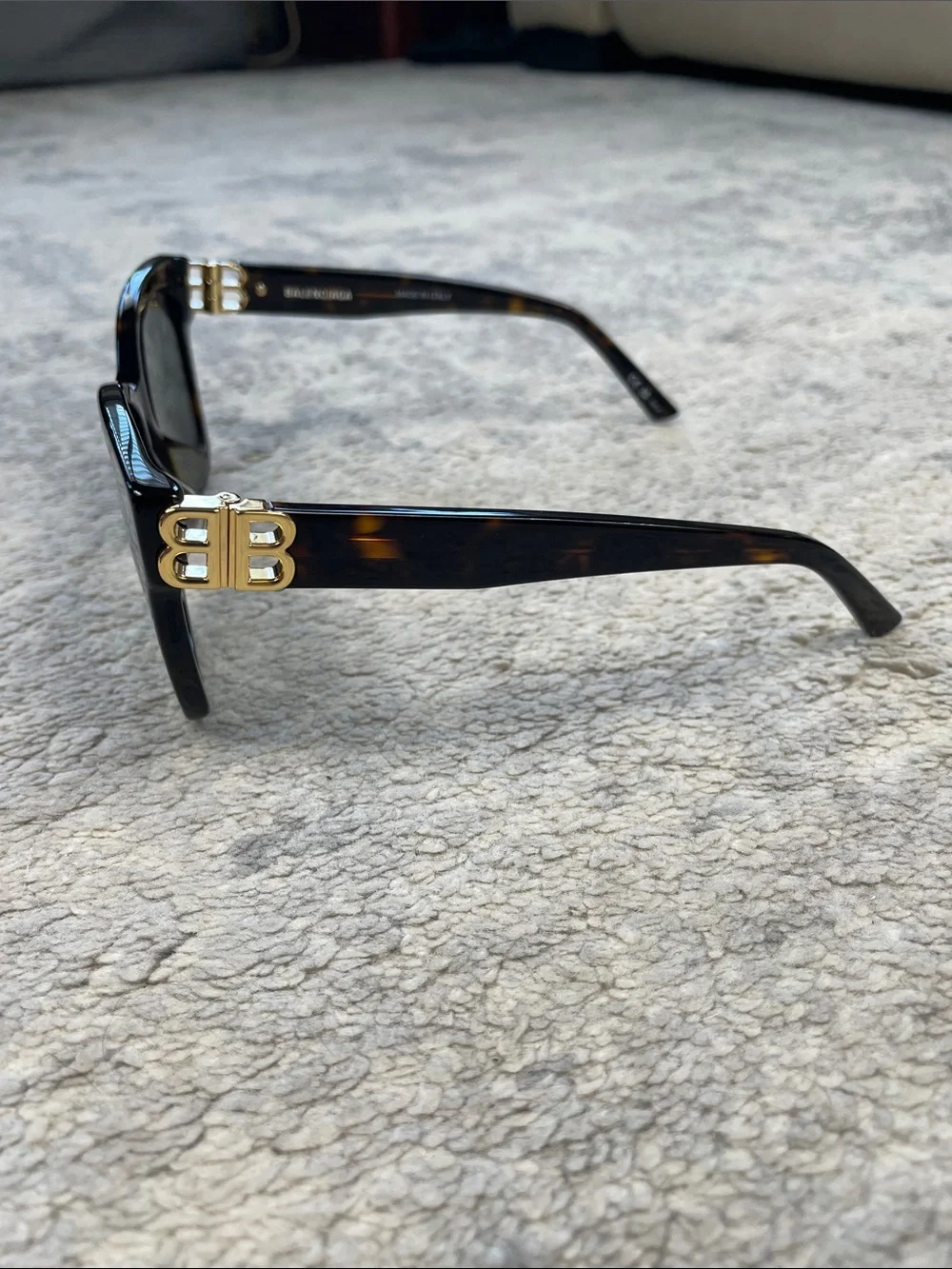 New Balenciaga BB0102SA Square Sunglasses Havana